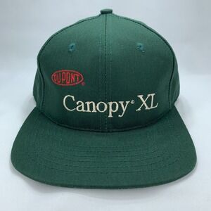DuPont Canopy XL Hat Green Adjustable Snapback Baseball Cap Vintage Made in USA